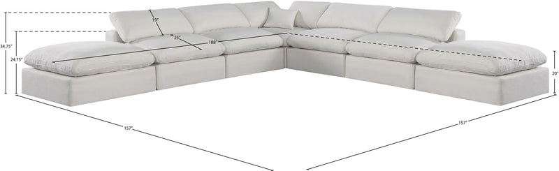 Comfy - 7 Piece Linen Modular Corner Sectional