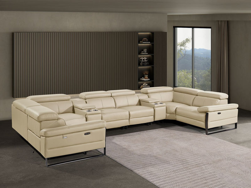 1246 - 8-Piece U-Shaped Modular Power Reclining Sectional With 2 Power Recliners And Power Headrests