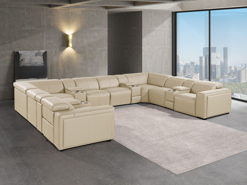 1224 - 12-Piece U-Shaped Sectional Sofa In With 4 Power Recliners & Power Headrests