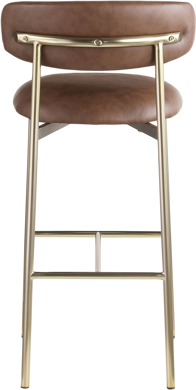 Lupita - Vegan Leather Upholstered Bar Stool With Brushed Gold Frame (Set of 2)