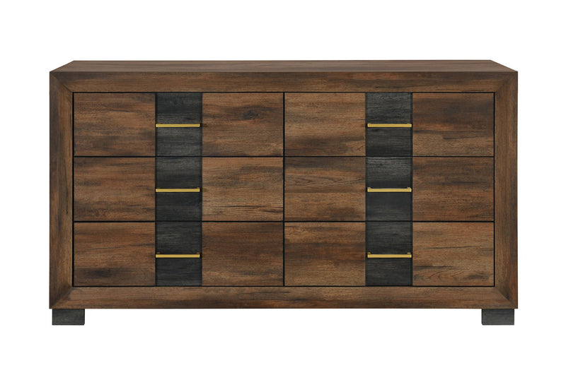 Optimus - 4 Piece Bedroom Set (King Bed, Dresser, Mirror And Nightstand) - Black / Brown
