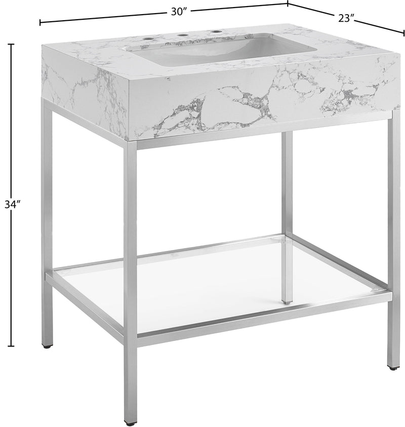 Marmo - Engineered Marble Bathroom Vanity With Chrome Base