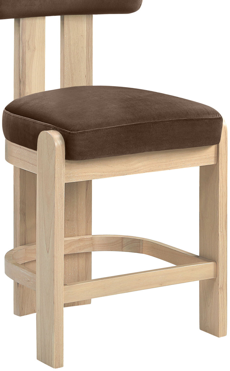 Arienzo - Velvet Performance Fabric Upholstered Counter Stool (Set of 2)