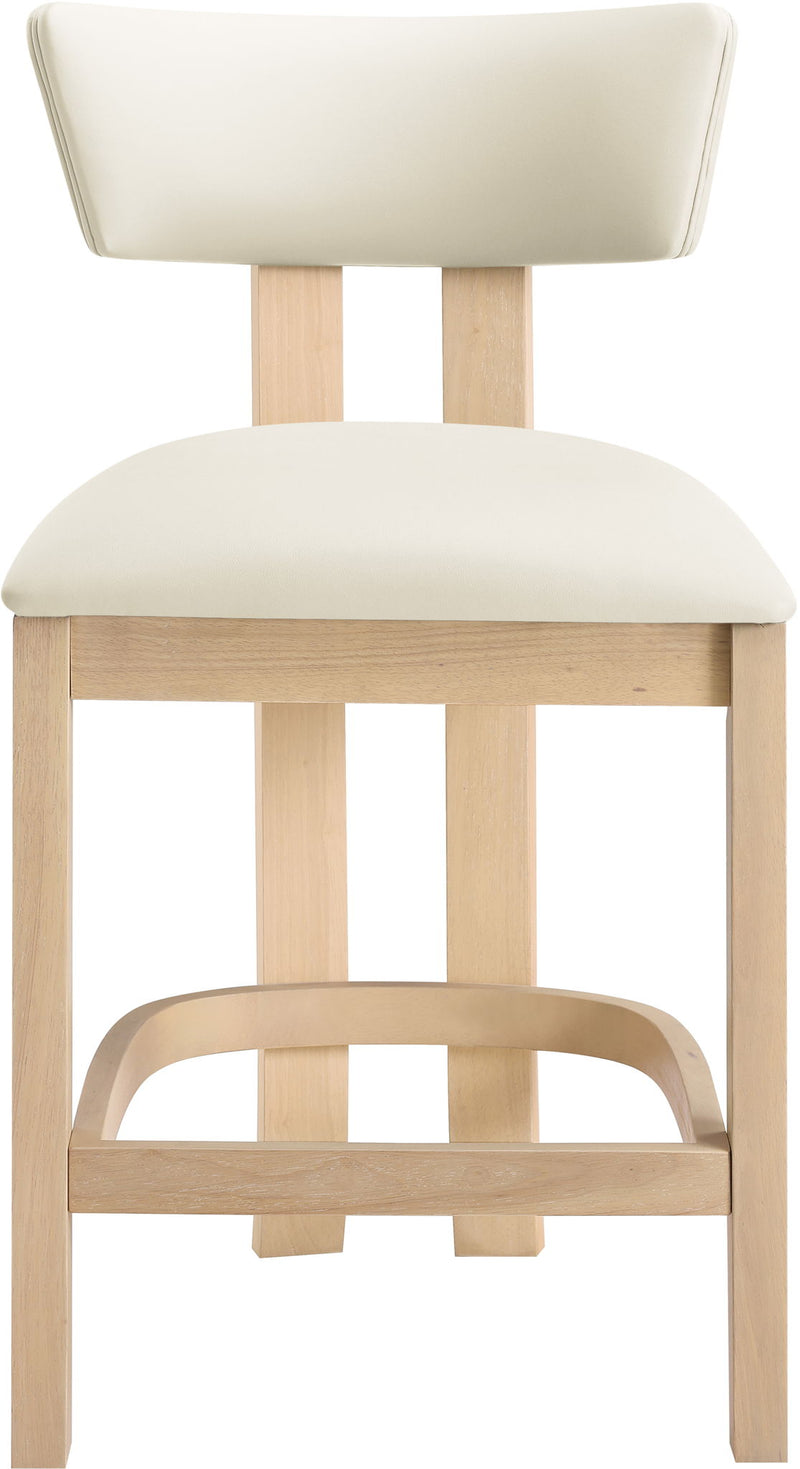 Lavrin - Vegan Leather Counter Stool (Set of 2) - Natural Base