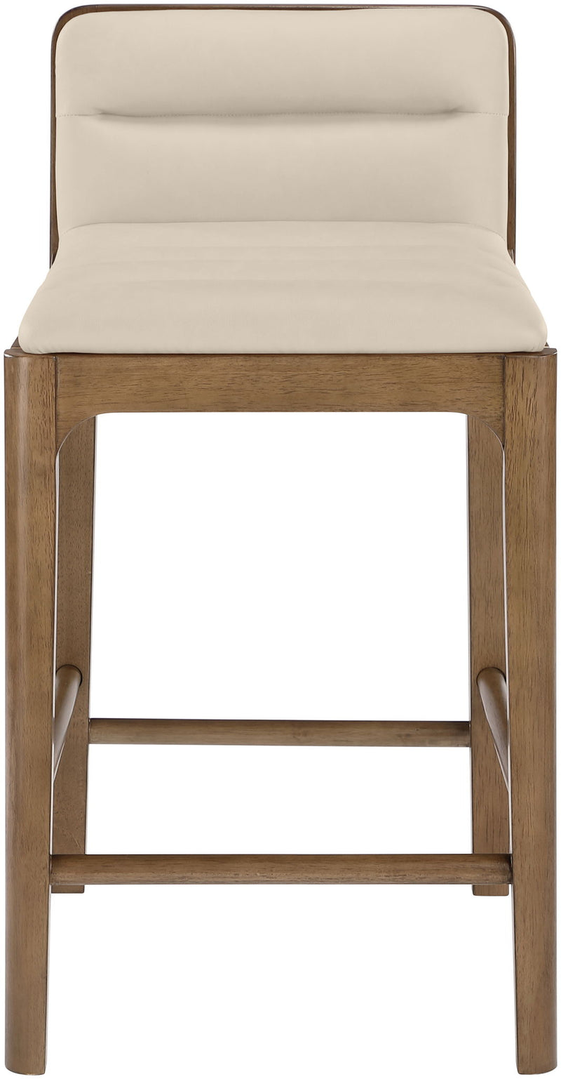 Ellis - Vegan Leather Upholstered Counter Stool (Set of 2) - Brown Base
