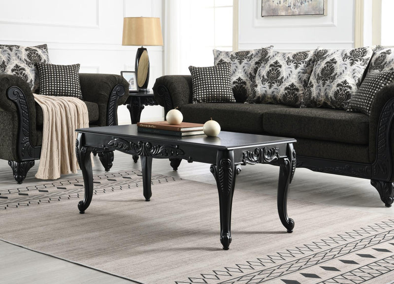 T208 - Coffee Table & 2 End Tables - Black