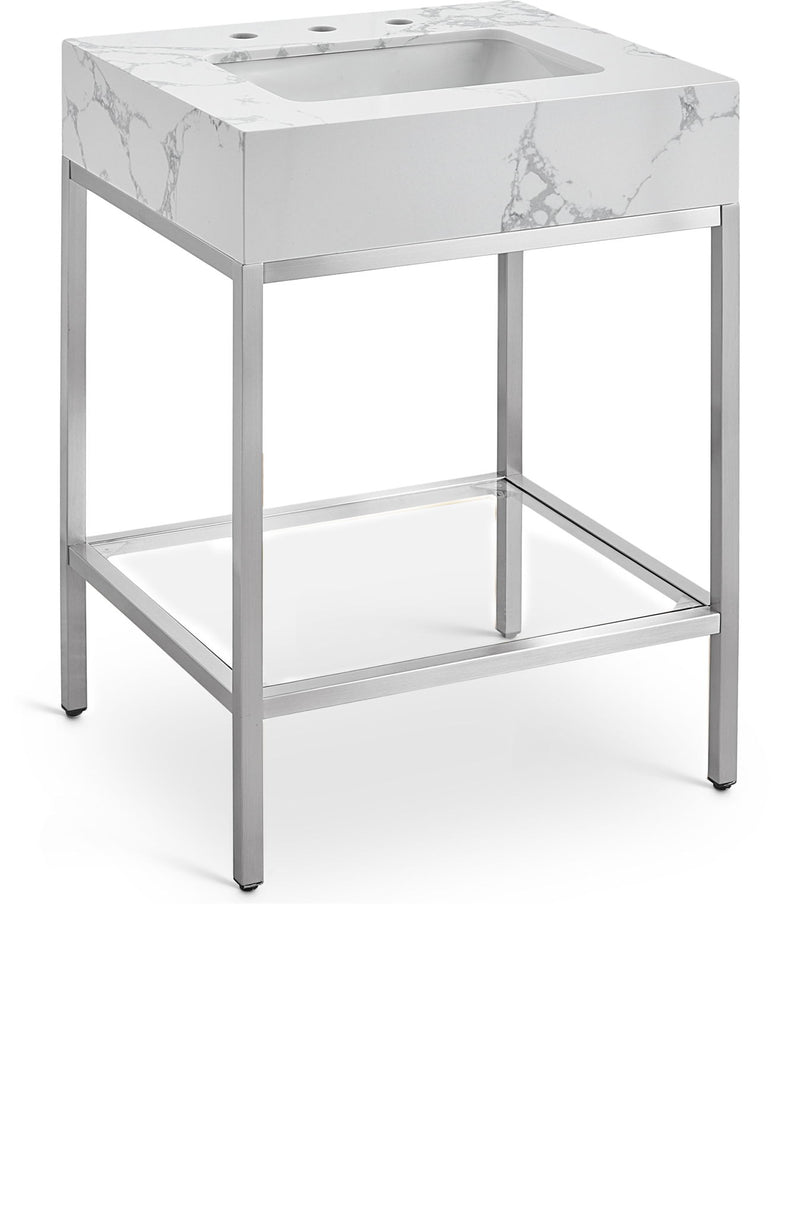 Marmo - Engineered Marble Bathroom Vanity With Chrome Base