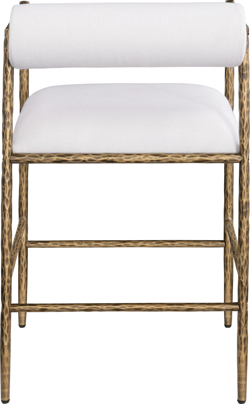 Axis - Linen Textured Cream Fabric Upholstered Counter Stool (Set of 2)