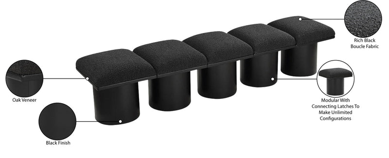 Pavilion - 5 Piece Modular Bench With Black Base