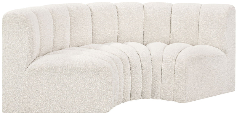 Arc - Boucle Fabric 3 Piece Modular U-Shaped Sofa