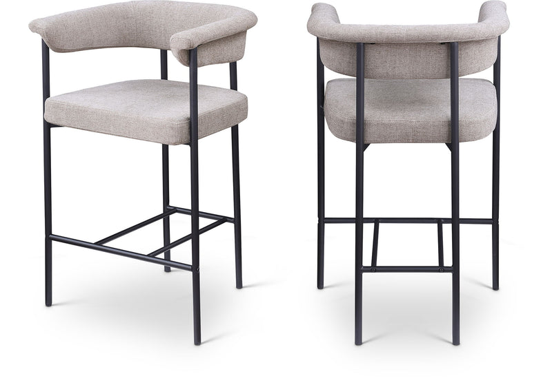 Malin - Linen Counter Stool (Set of 2) - Taupe