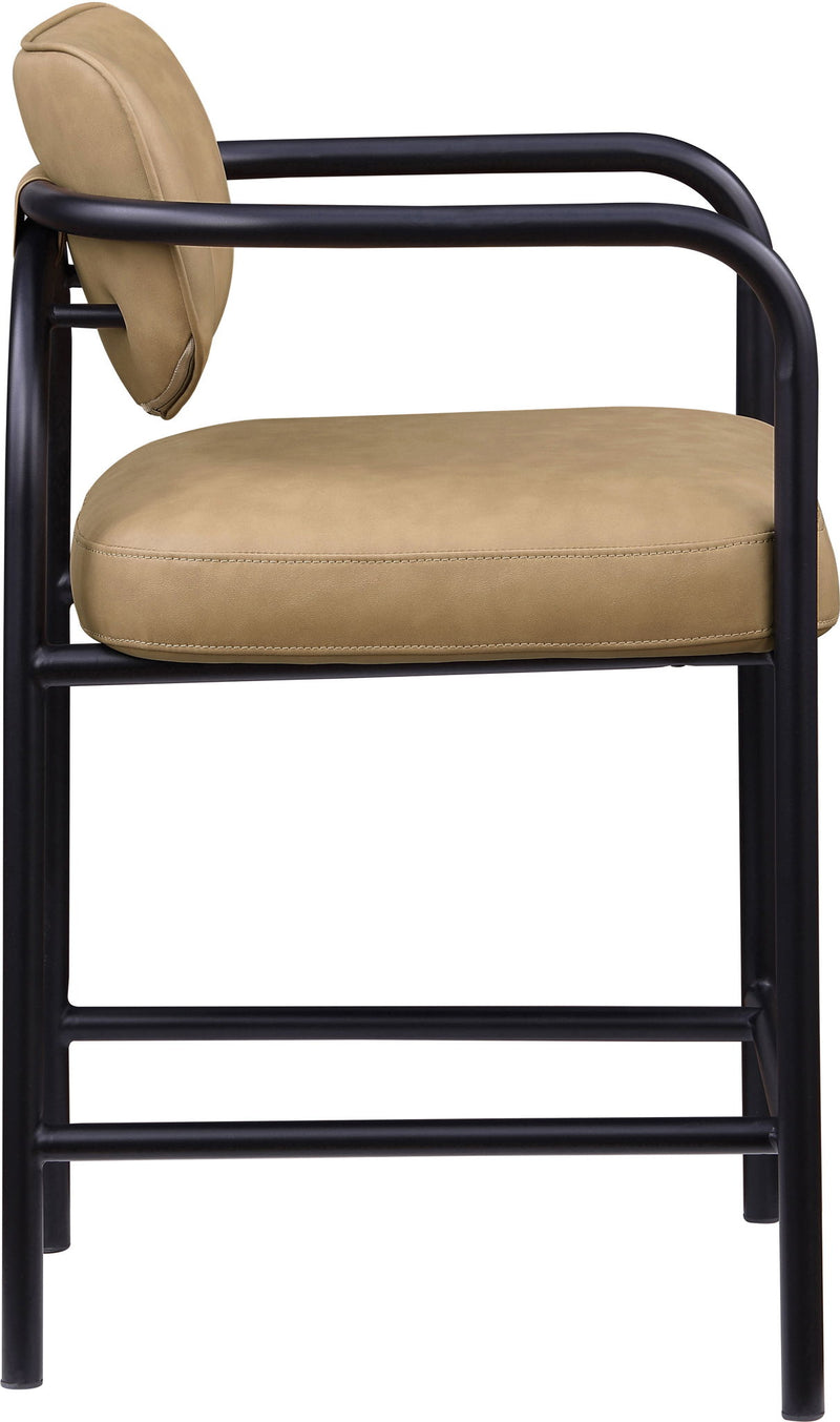 Serava - Faux Leather Upholstered Bar Stool - Tan