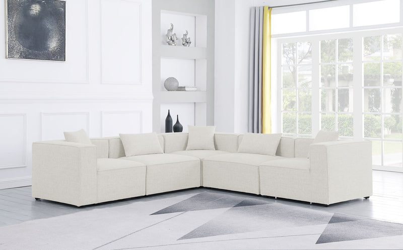 Cube - Linen 5 Piece Modular Corner Sectional