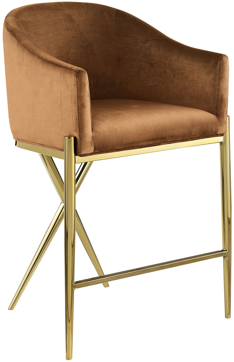 Xavier - Counter Stool with Gold Legs