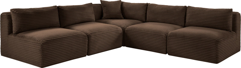Shaggy - 5 Piece Modular Corner Armless Sectional