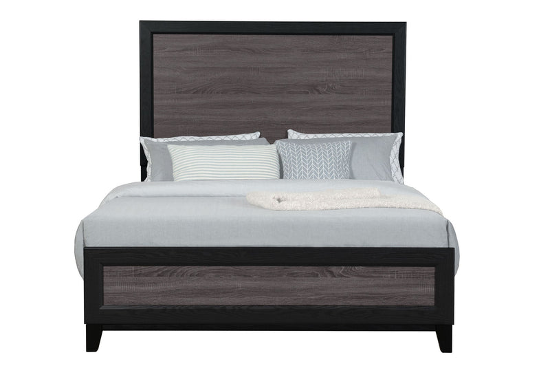 Lisbon - 4 Piece Queen Bedroom Set (Bed, Dresser, Mirror, Nightstand) - Black / Gray