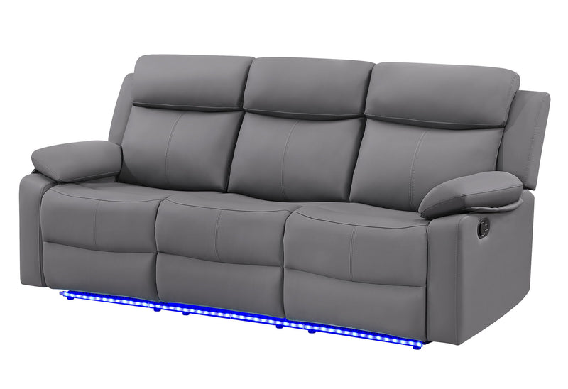U6026 - 3 Piece Living Room Set (46A Reclining Sofa, Console Reclining Loveseat With Speaker And Glider Recliner) - Gray