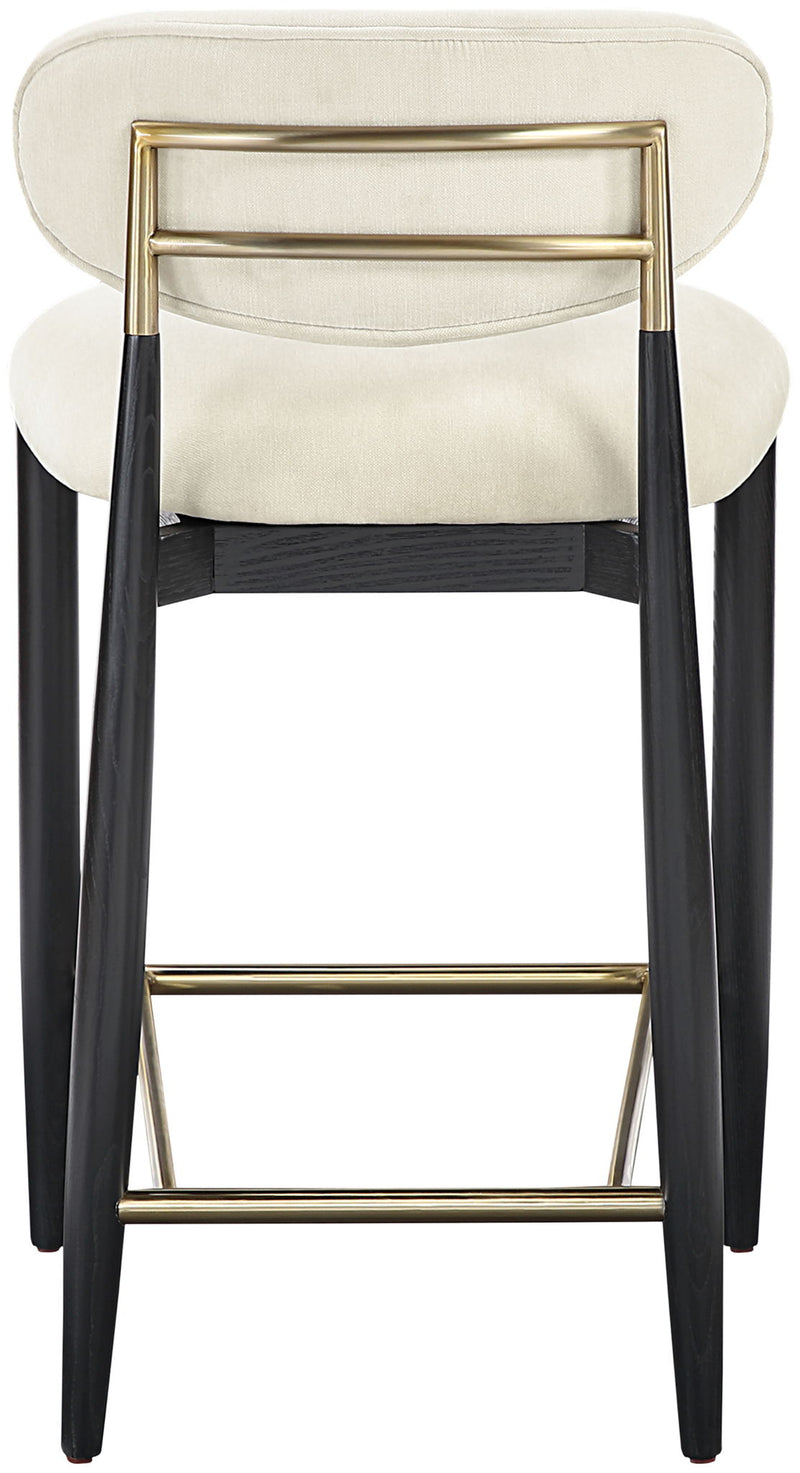 Riccio - Fabric Stool - Black Frame