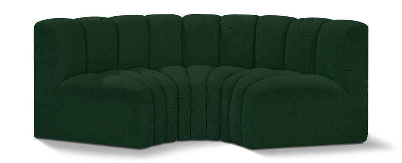 Arc - Boucle Fabric 3 Piece Modular U-Shaped Sofa