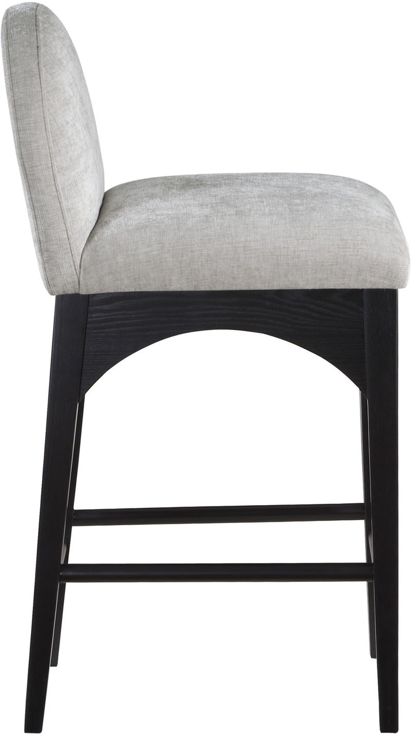 Waldorf - Chenille Stool With Black Legs