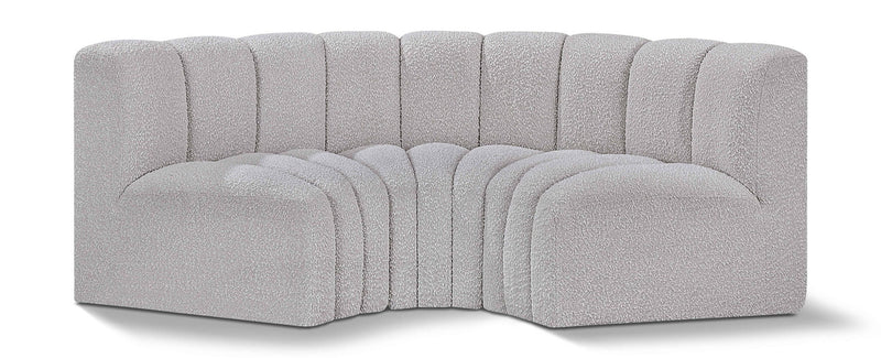 Arc - Boucle Fabric 3 Piece Modular U-Shaped Sofa