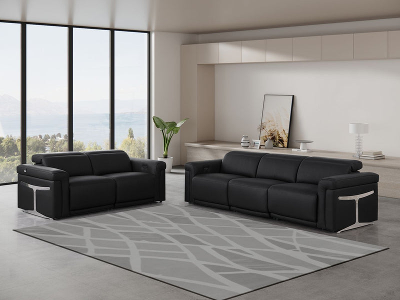 1126 - 5-Piece Modular Power Reclining Sofa And Loveseat Set In With 4 Power Recliners & Power Headrests