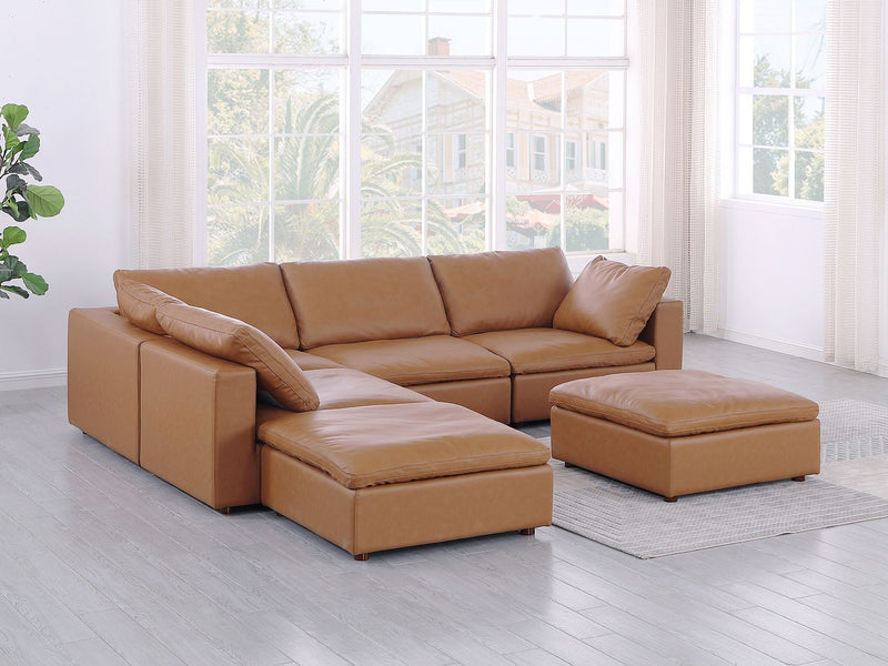 1100 - 6-Piece Left Arm Facing 3-Seat Sectional (Top-Grain Italian Leather)