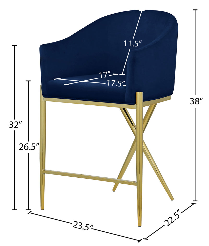 Xavier - Counter Stool with Gold Legs