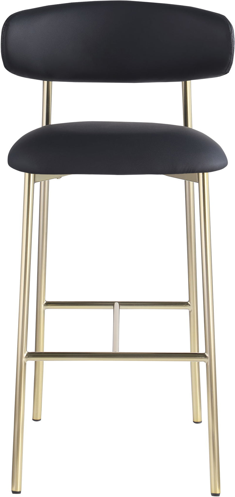 Lupita - Vegan Leather Upholstered Bar Stool With Brushed Gold Frame (Set of 2)