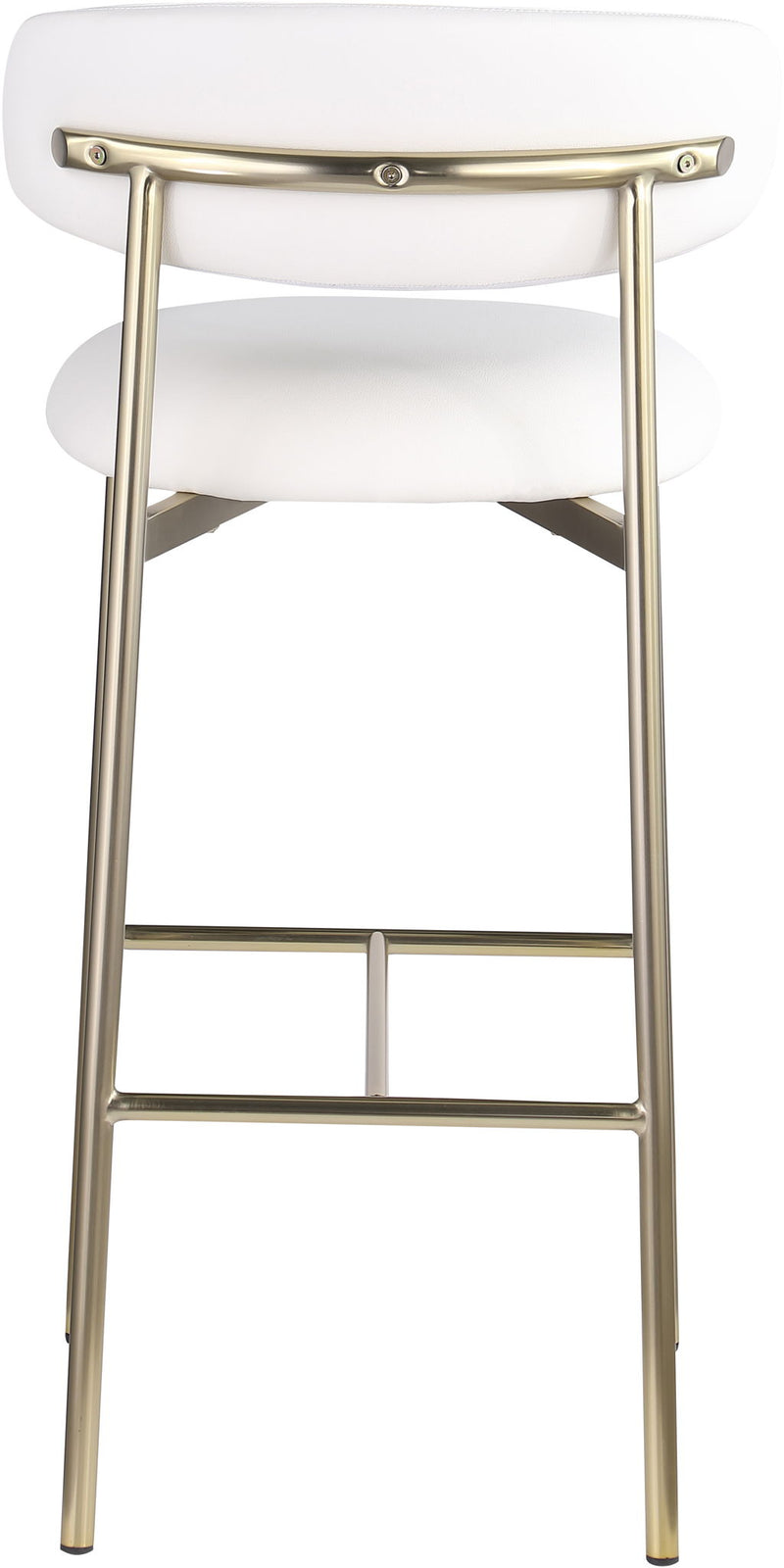 Lupita - Vegan Leather Upholstered Bar Stool With Brushed Gold Frame (Set of 2)
