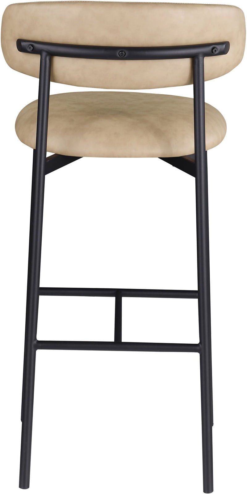 Lupita - Vegan Leather Upholstered Bar Stool With Matte Black Frame (Set of 2)