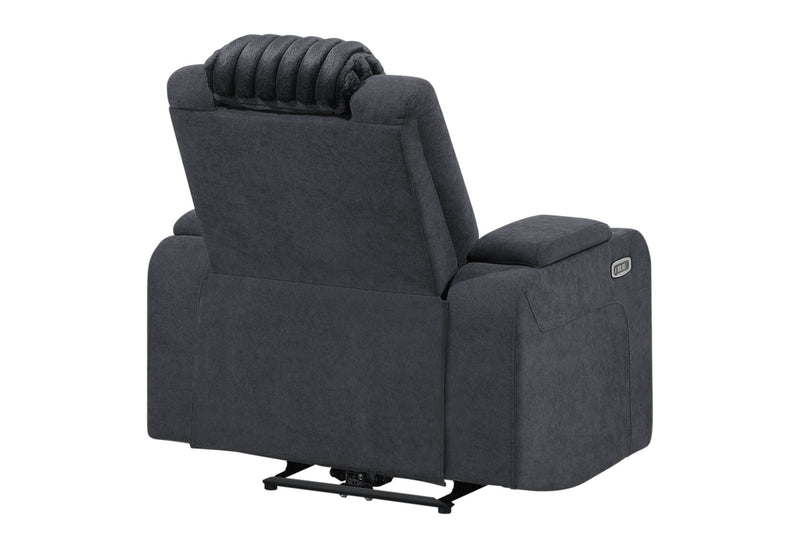 U8000 - Power Recliner With Power Headrest & LED Light - Black