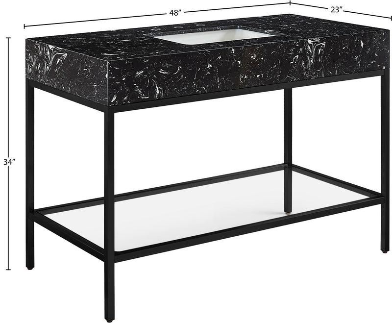 Marmo - Engineered Marble Bathroom Vanity With Black Base