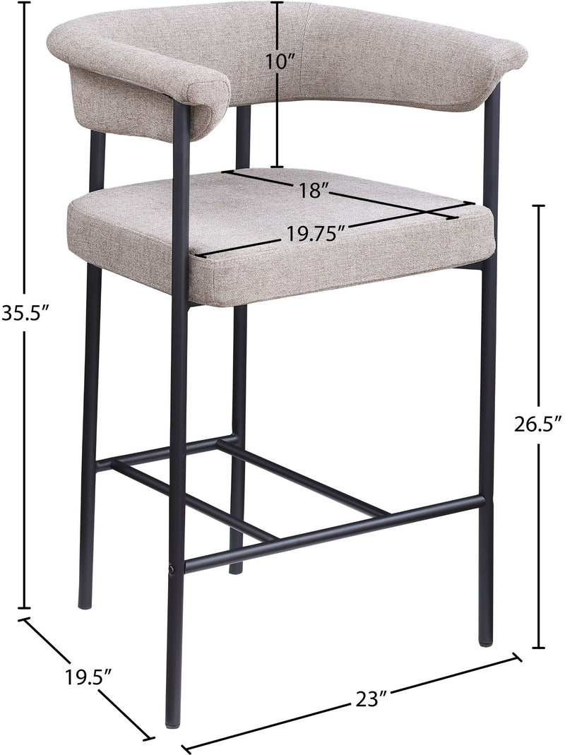Malin - Linen Counter Stool (Set of 2) - Taupe