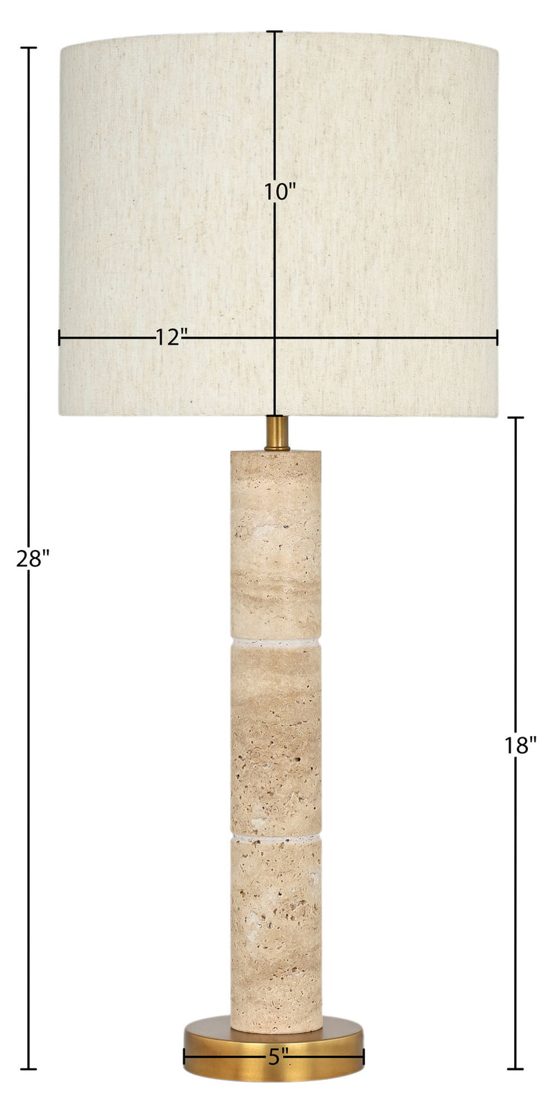 Opaline - Linen Textured Fabric And Brass Table Lamp