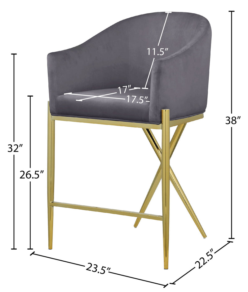 Xavier - Counter Stool with Gold Legs