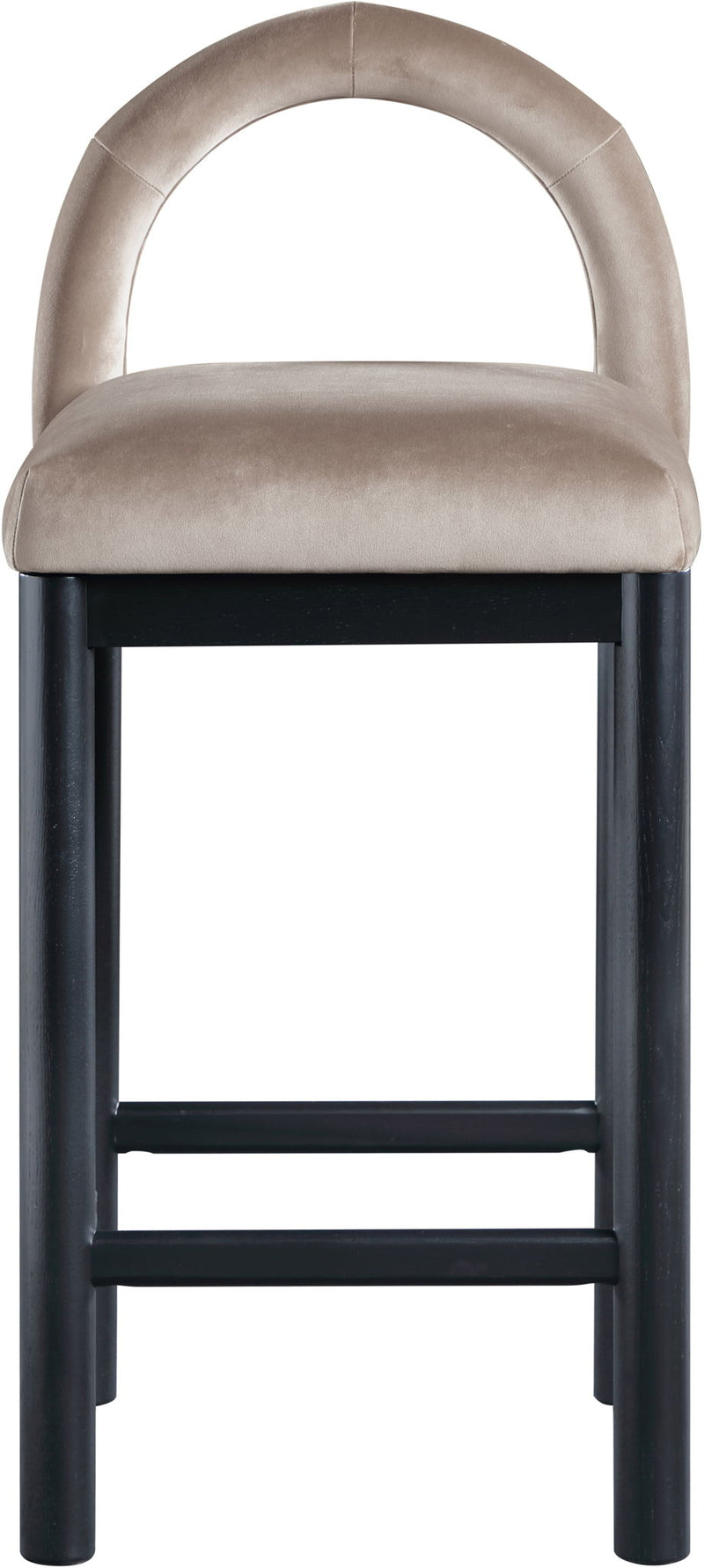 Conrad - Velvet Counter Stool With Black Legs