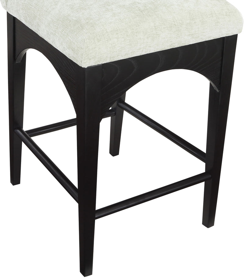 Waldorf - Chenille Stool With Black Legs