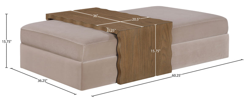 Woodra - Velvet Coffee Table/Ottoman