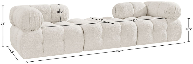Ames - 3 Piece Boucle Modular Sofa With 1 Backless Seat