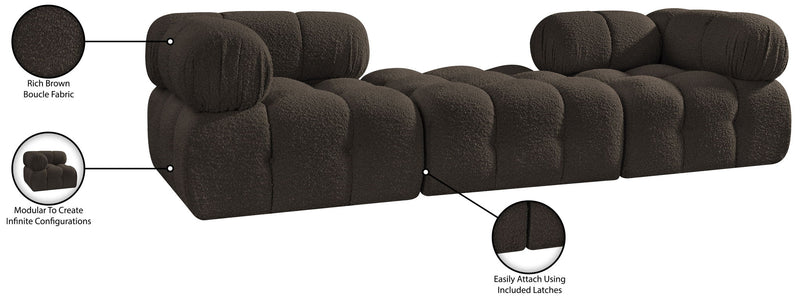 Ames - 3 Piece Boucle Modular Sofa With 1 Backless Seat
