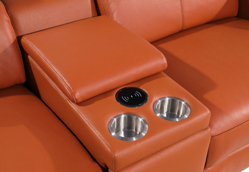 1246 - 8-Piece U-Shaped Modular Power Reclining Sectional With 2 Power Recliners And Power Headrests