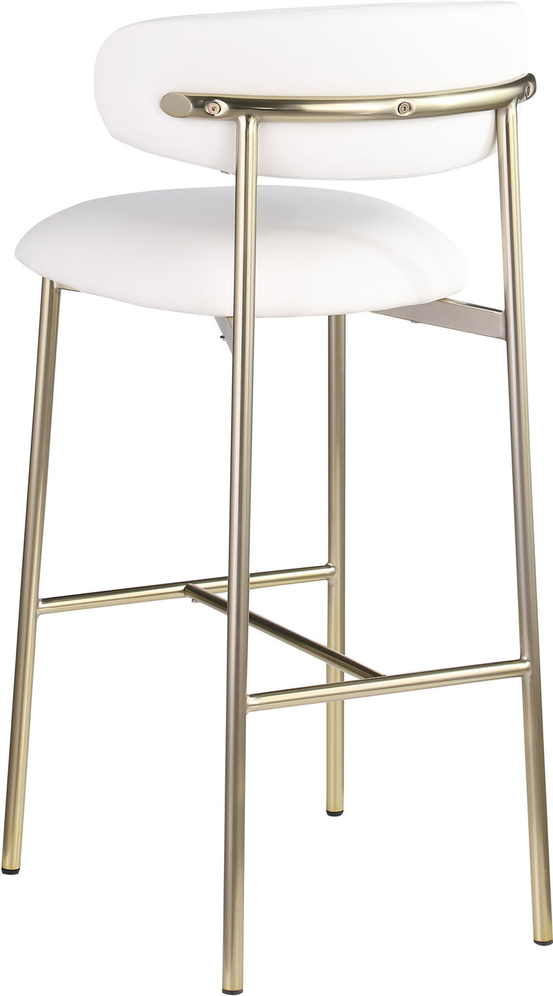 Lupita - Vegan Leather Upholstered Bar Stool With Brushed Gold Frame (Set of 2)