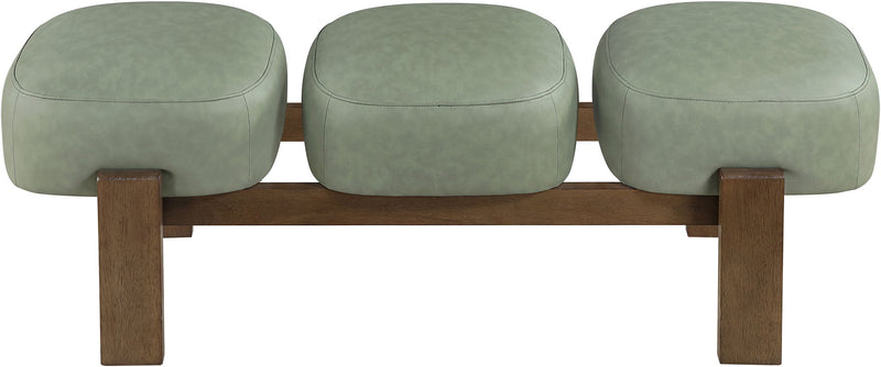 Woodcrest - Vegan Leather Upholstered Bench - Painted Brown Walnut Base