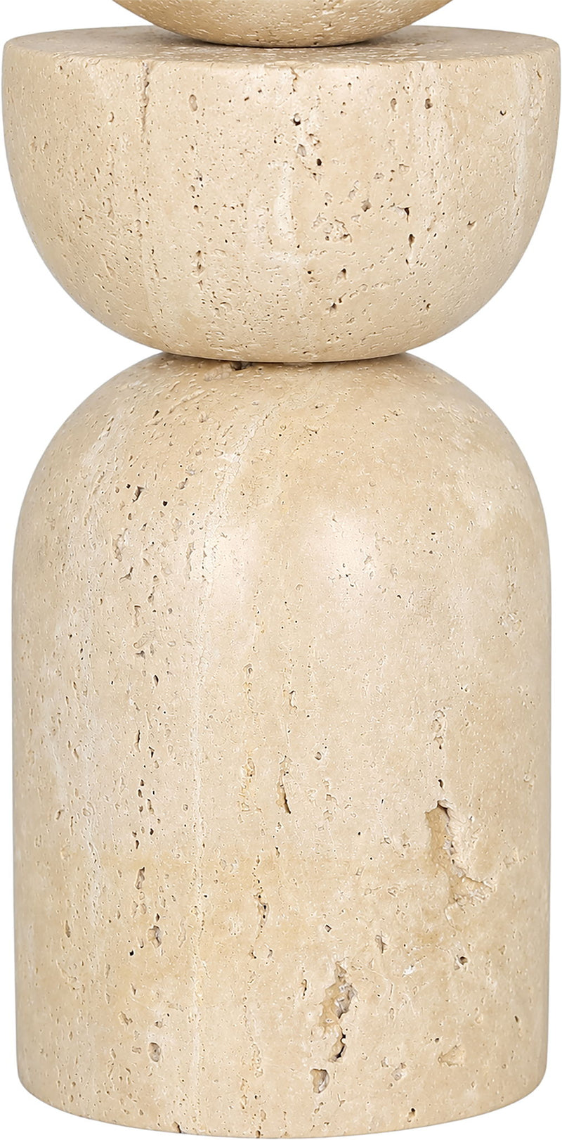 Opus - Travertine, Linen Textured Fabric And Brass Table Lamp - Travertine