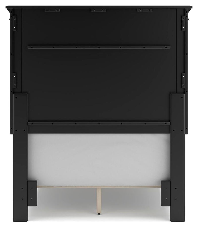 Lanolee Twin Panel Bed with Mirrored Dresser