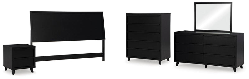 Danziar King Panel Headboard, Dresser, Mirror, Chest and Nightstand