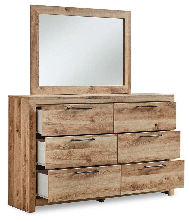 Hyanna Twin Panel Bed with 1 Side Storage, Dresser, Mirror and Nightstand
