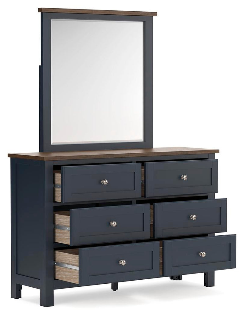 Landocken Twin Panel Headboard, Dresser, Mirror, Chest and Nightstand