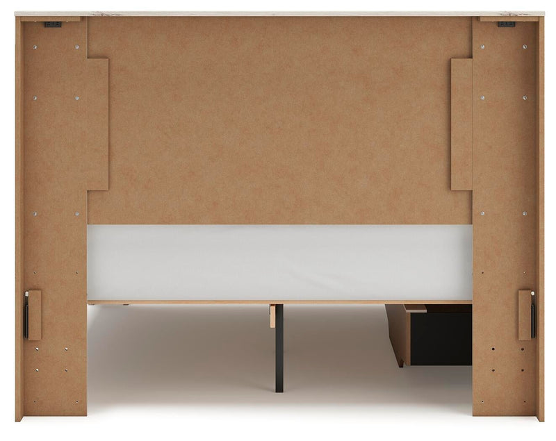 Lawroy Queen Panel Bed with Storage, Dresser, Mirror, Chest and Nightstand